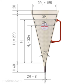 Marsh cone according to NF P18-507 Marsh cone according to NF P18-507